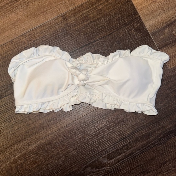 Cream Ruffled Bandeau Top - Picture 1 of 2